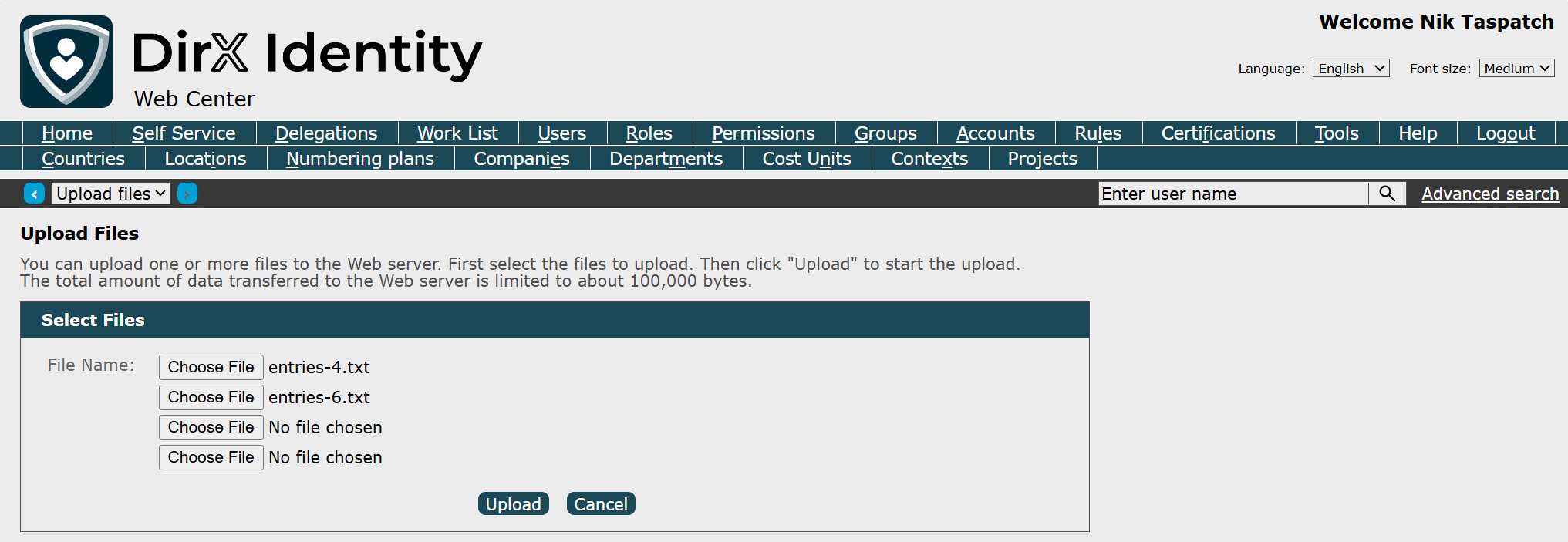 Multiple files selection