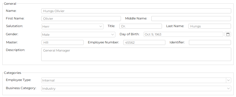User Property Sheet
