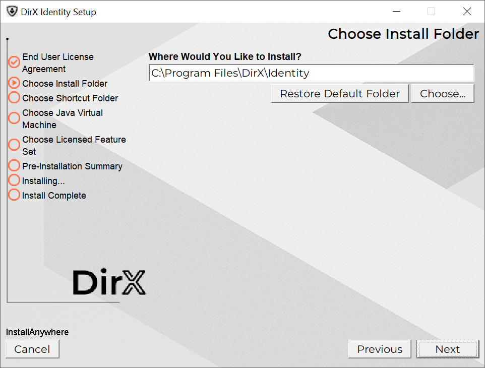 choose install folder step