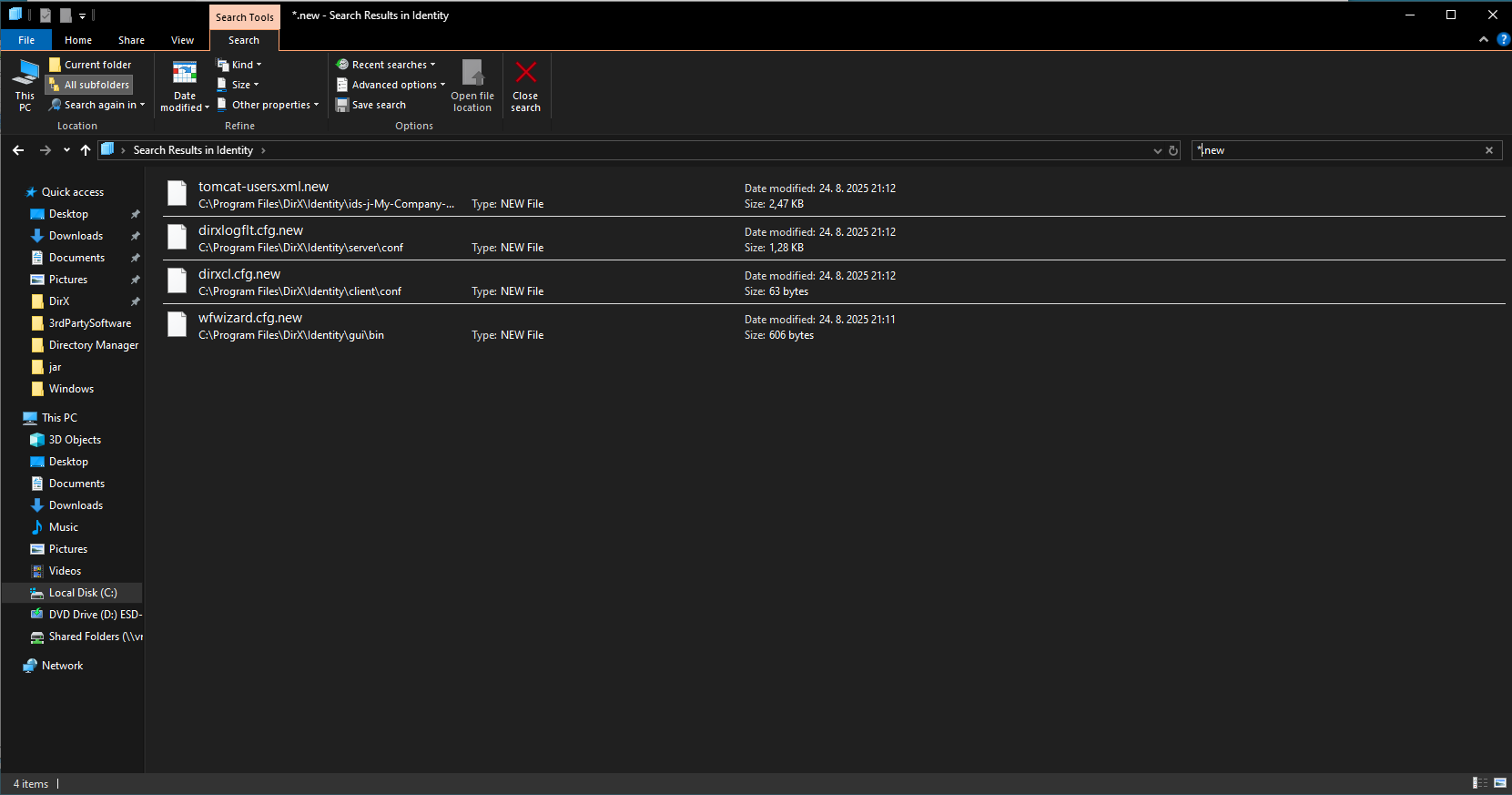 new files from backup example