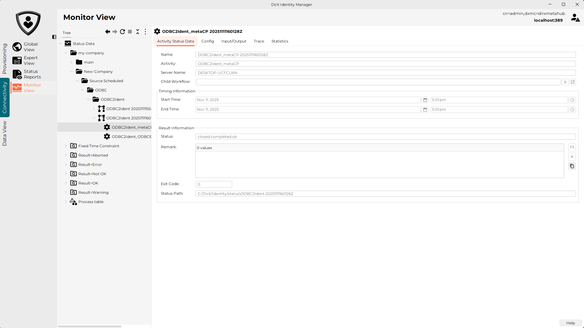 Monitor View - Object Pane