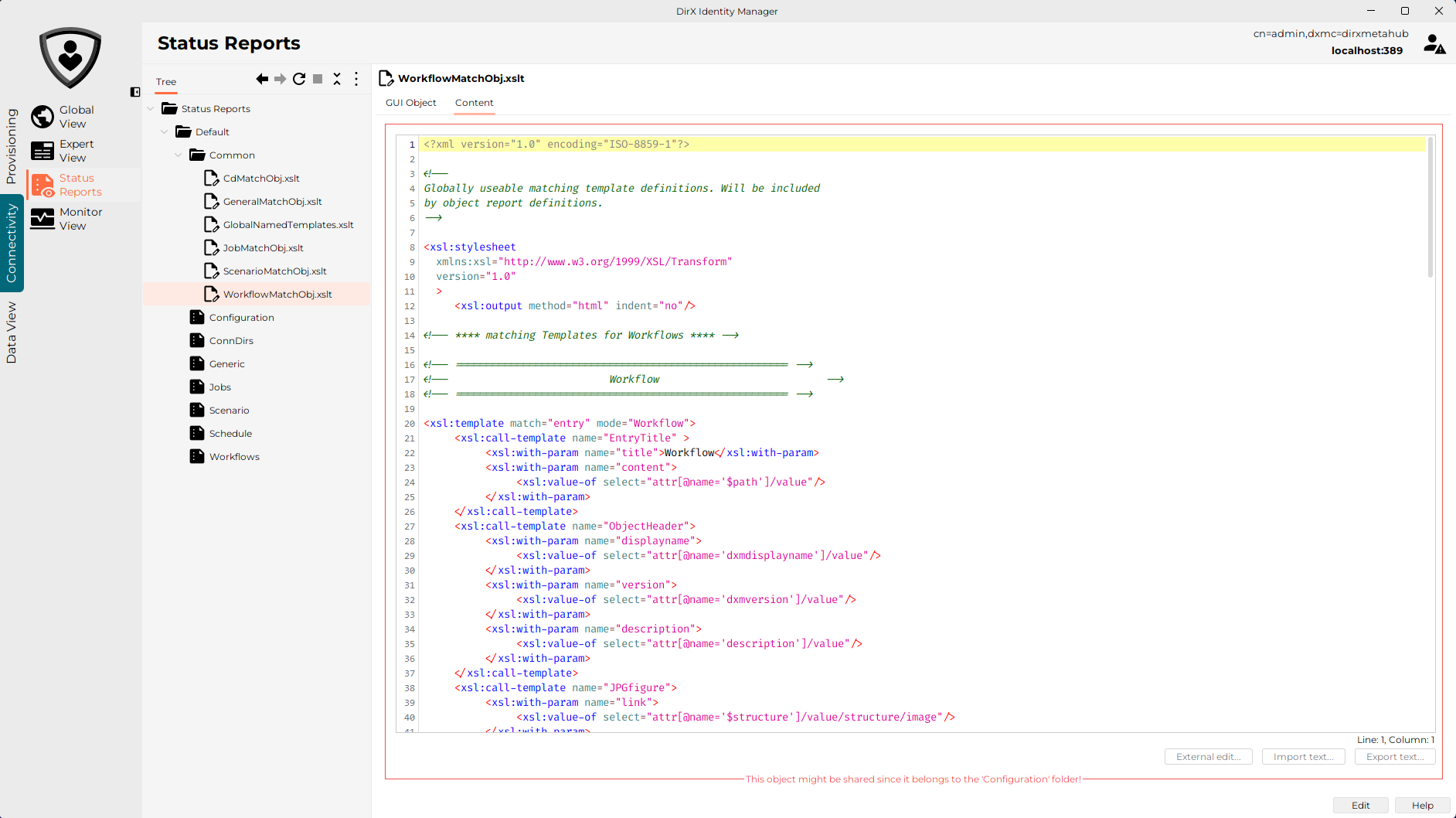 Status Reports View