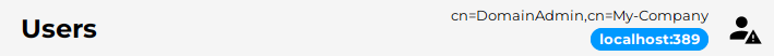 Title Panel in "Users" view