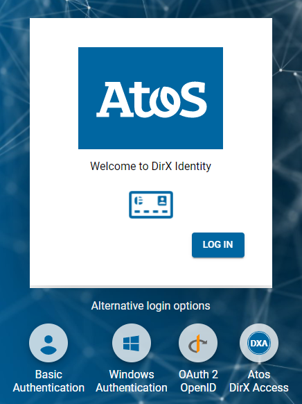 Business User Interface Authentication Page - PKI