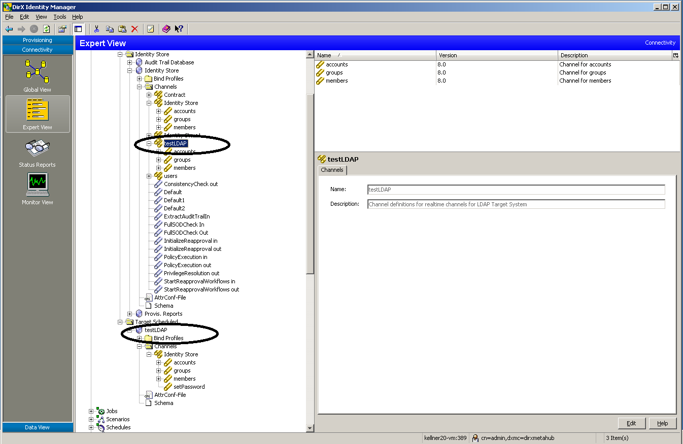 testLDAP Target System Real-time Workflow
